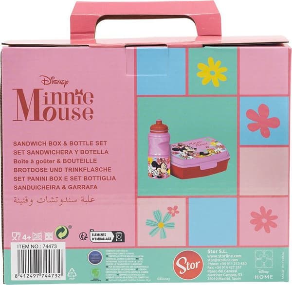 Flask- och smörgåslåda - Disney - Minnie - 380 ml - Livsmedelsgodkänd plast - Halkfri