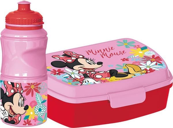 Flask- och smörgåslåda - Disney - Minnie - 380 ml - Livsmedelsgodkänd plast - Halkfri