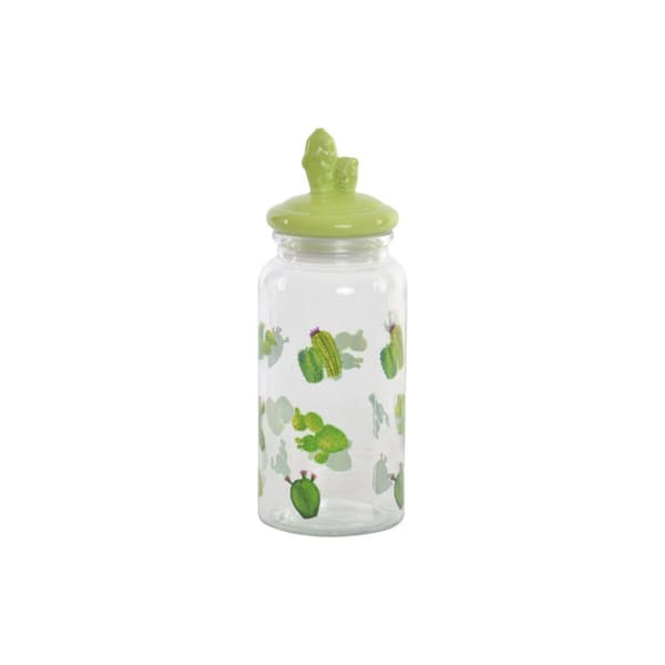 Purkki DKD Home Decor Keraminen Kristalli Kaktus PE Boho (1400 ml) (10,5 x 28 cm)