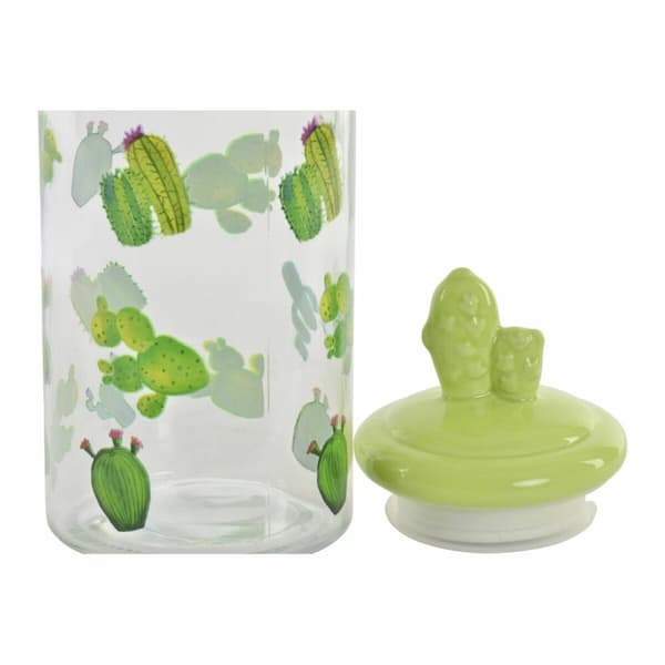 Purkki DKD Home Decor Keraminen Kristalli Kaktus PE Boho (1400 ml) (10,5 x 28 cm)