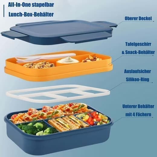 Lunchlåda, snacksbox, justerbar facklåda, barnmåltidslåda