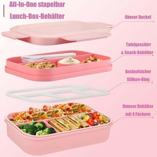 Lunchlåda, snacksbox, justerbar facklåda, barnmåltidslåda