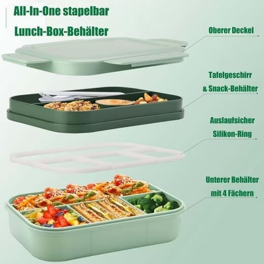 Lunchlåda, snacksbox, justerbar facklåda, barnmåltidslåda