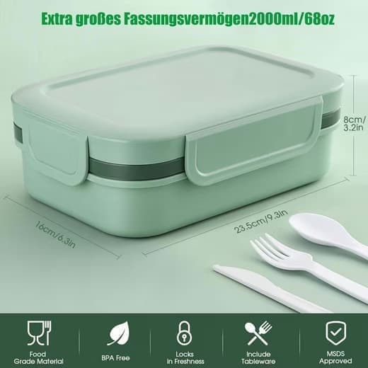 Lunchlåda, snacksbox, justerbar facklåda, barnmåltidslåda