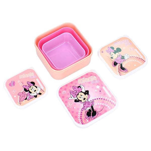 Matlåda - Vadobag - Minnie Mouse Fresh Bites - Rosa - 3 fack - Diskmaskinskompatibel
