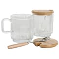 Miniatyrbild 2 av 3: Sockerströare Home ESPRIT Transparent Bambu Glas 350 ml 11,7 x 8,7 x 14 cm 2 Delar (12 antal)