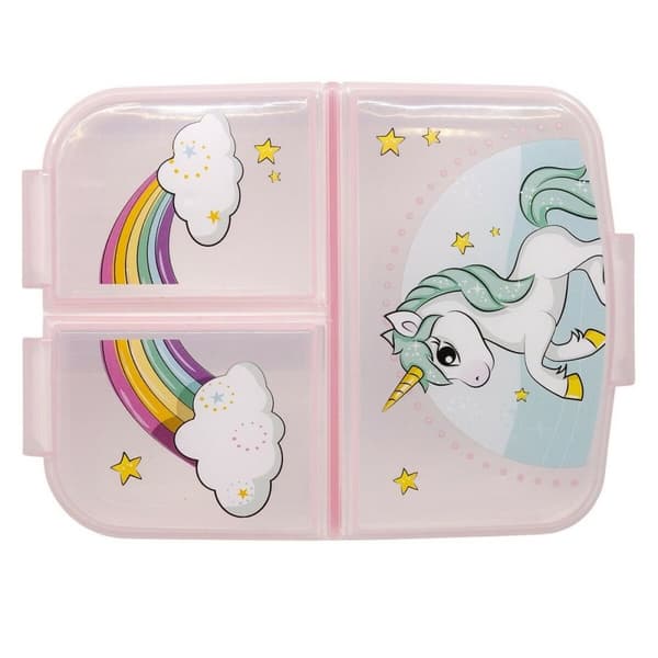 Matlåda med bestickfack Stor Unicorn Rainbow (6,7 x 16,5 x 19,5 cm)