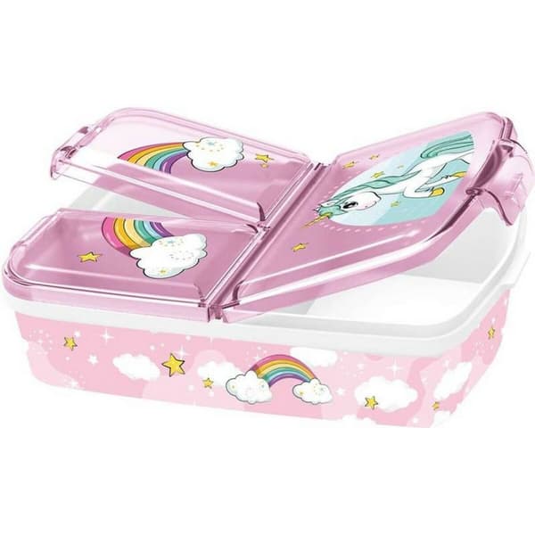 Matlåda med bestickfack Stor Unicorn Rainbow (6,7 x 16,5 x 19,5 cm)