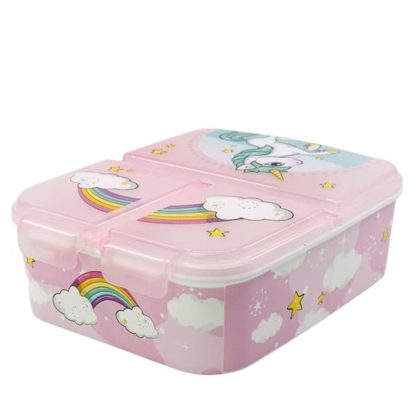 Matlåda med bestickfack Stor Unicorn Rainbow (6,7 x 16,5 x 19,5 cm)
