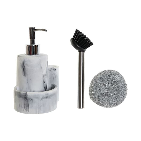 Diskmedelspump 2-i-1 DKD Home Decor Harts Rostfritt stål 12,6 x 11,4 x 18,6 cm