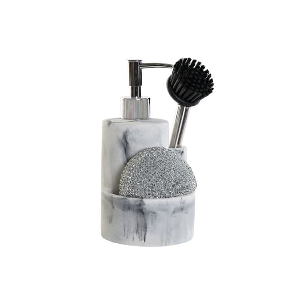 Diskmedelspump 2-i-1 DKD Home Decor Harts Rostfritt stål 12,6 x 11,4 x 18,6 cm