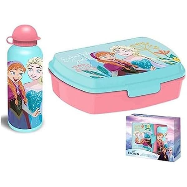 Blister Smörgåsbox + Vattenflaska - Disney - Frost - 500ml - Flerfärgad - Barn