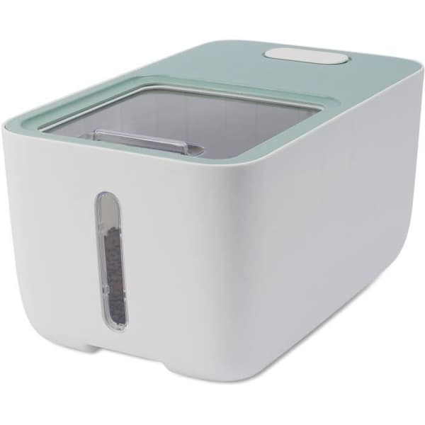 Behållare kroketter - M DJUR - BOXI - 10 L - Glidskydd - Transparent fönster - Hjul