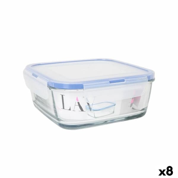 Hermetisk matlåda LAV Blå Transparent 1,15 L (8 antal)