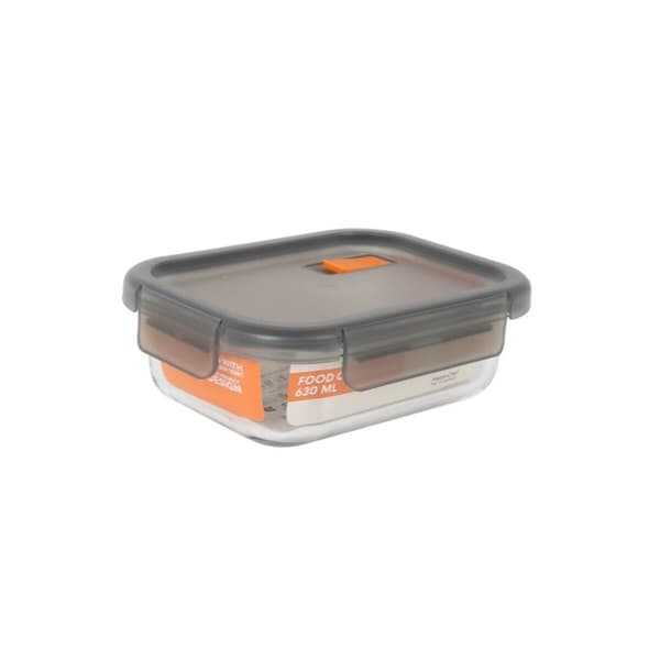 Hermetisk madkasse MasterChef Grå Gennemsigtig Rektangulær 630 ml (6 enheder)