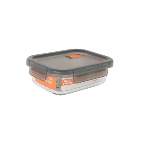 Hermetisk madkasse MasterChef Grå Gennemsigtig Rektangulær 630 ml (6 enheder)