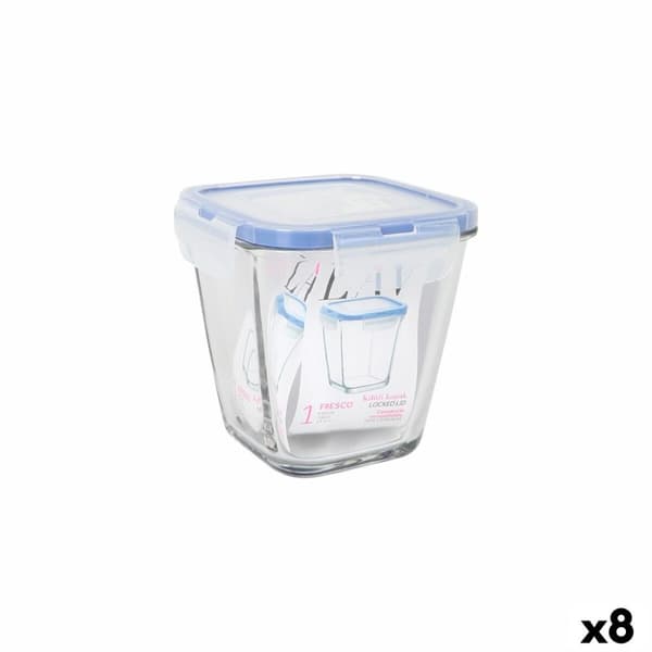 Hermetisk madkasse LAV Blå Gennemsigtig 700 ml (8 enheder)