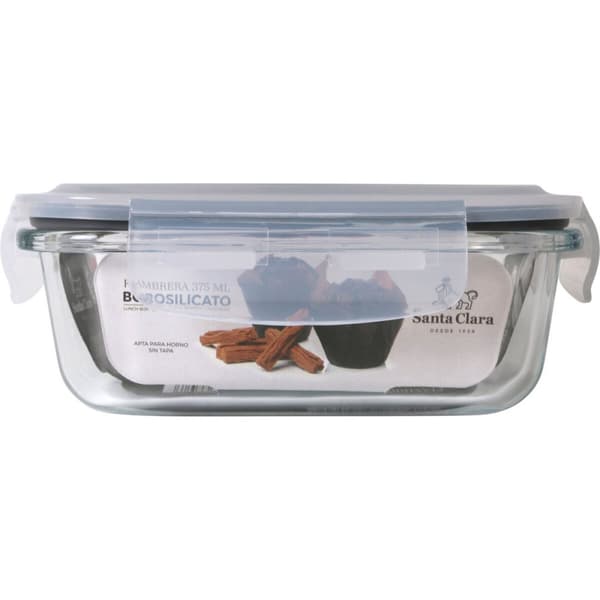 Hermetisk matlåda Santa Clara Transparent Rektangulär 375 ml (12 antal)