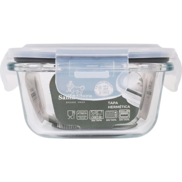 Hermetisk matlåda Santa Clara Transparent Rektangulär 375 ml (12 antal)