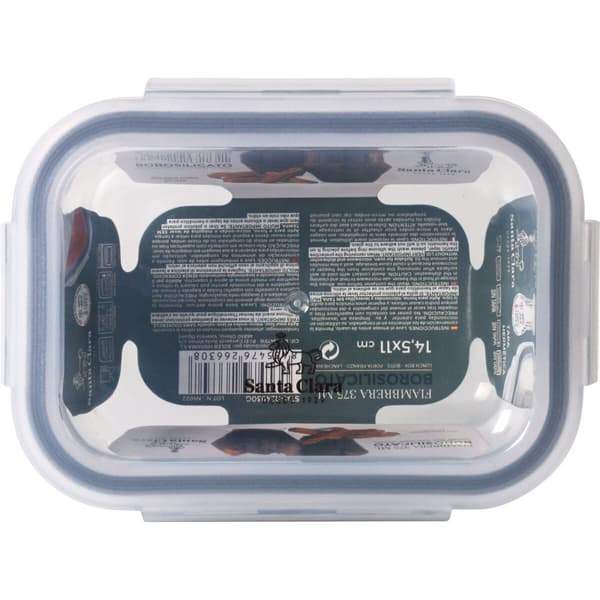 Hermetisk matlåda Santa Clara Transparent Rektangulär 375 ml (12 antal)