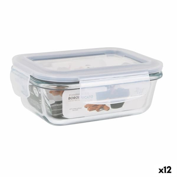 Hermetisk matlåda Santa Clara Transparent Rektangulär 375 ml (12 antal)