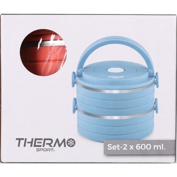 Eväsrasiasetti ThermoSport Sininen Punainen Teräs Muovinen 600 ml 2 Kappaletta (6 osaa)