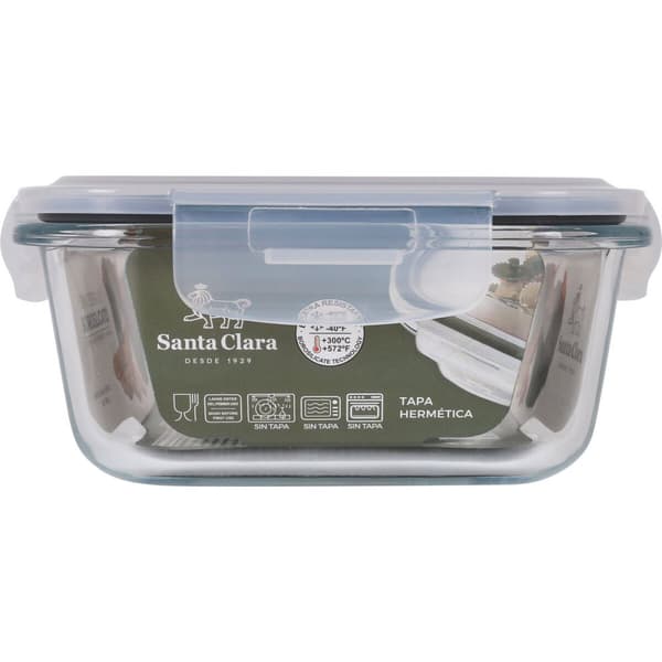 Hermetisk matlåda Santa Clara Transparent Rektangulär 1L (6 antal)