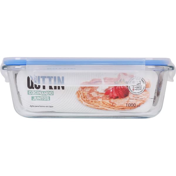 Hermetisk matlåda Quttin Transparent Rektangulär 1L (6 antal)