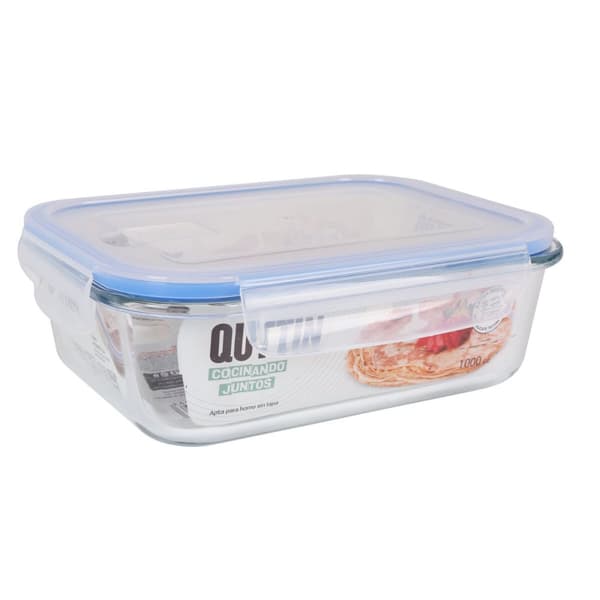 Hermetisk matlåda Quttin Transparent Rektangulär 1L (6 antal)