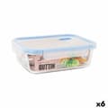 Miniatyrbild 1 av 4: Hermetisk matlåda Quttin Boho Transparent Rektangulär 1,5 L (6 antal)