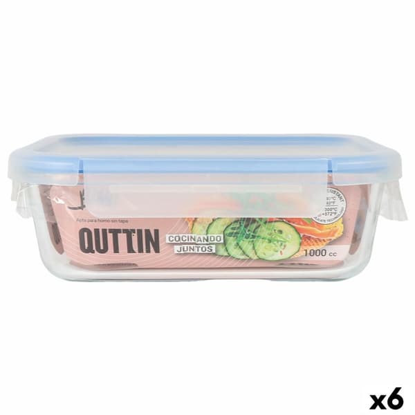 Hermetisk matlåda Quttin Boho Transparent Rektangulär 1 L (6 antal)
