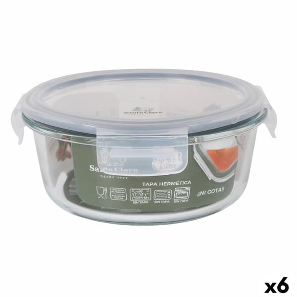 Ilmatiivis eväsrasia Santa Clara Läpinäkyvä Ø 17 cm 0,9 l (6 osaa)