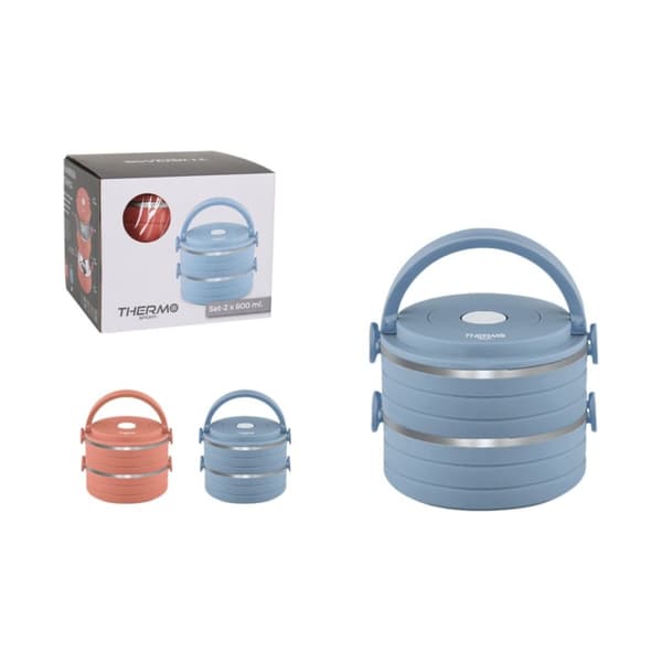Eväsrasiasetti ThermoSport Sininen Punainen Teräs Muovinen 600 ml 2 Kappaletta (6 osaa)