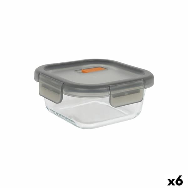 Hermetisk matlåda MasterChef Grå Transparent Fyrkantig 1,1 L (6 antal)