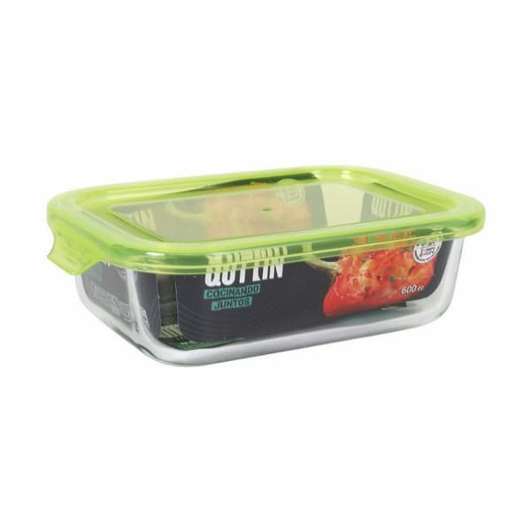 Hermetisk matlåda Quttin Grön Transparent Rektangulär 0,6 L (6 antal)
