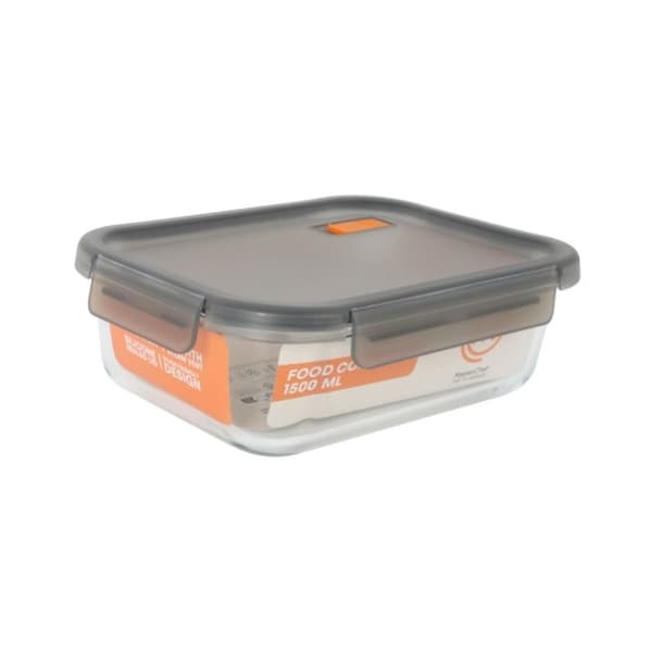 Hermetisk Lunsjboks MasterChef Grå Gjennomsiktig Rektangulær 1,5 L (6 enheter)