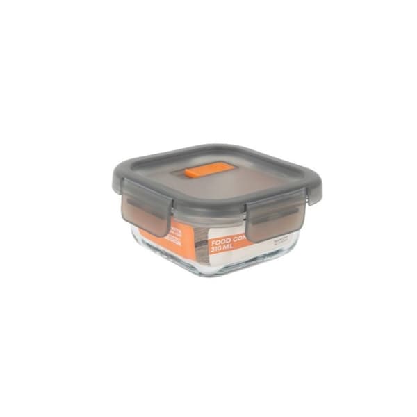 Hermetisk Lunsjboks MasterChef Grå Gjennomsiktig Kvadrat 310 ml (12 enheter)