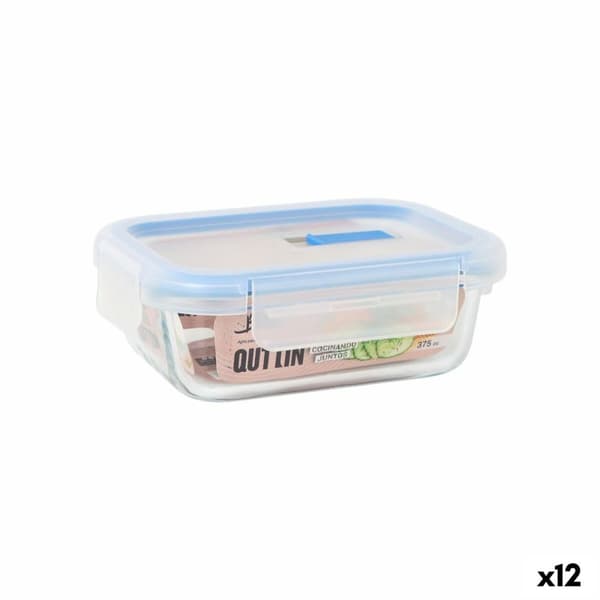 Hermetisk matlåda Quttin Transparent Rektangulär 375 ml (12 antal)