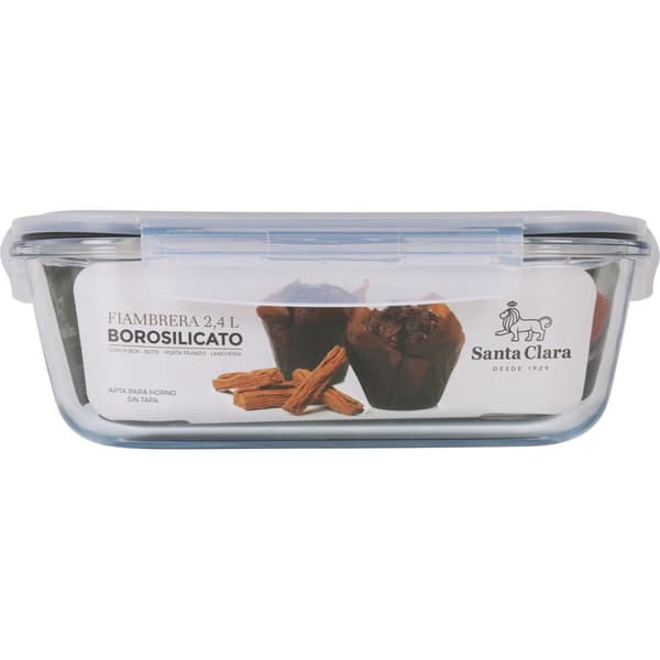 Hermetisk matlåda Santa Clara Transparent Rektangulär 2,4 L (4 antal)