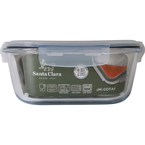 Hermetisk matlåda Santa Clara Transparent Rektangulär 2,4 L (4 antal)