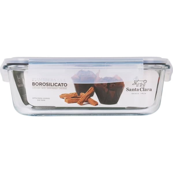 Hermetisk matlåda Santa Clara Transparent Rektangulär 1,5 L (6 antal)
