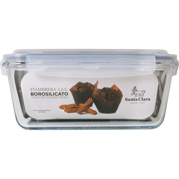 Hermetisk matlåda Santa Clara Transparent Rektangulär 3,5 L (3 antal)