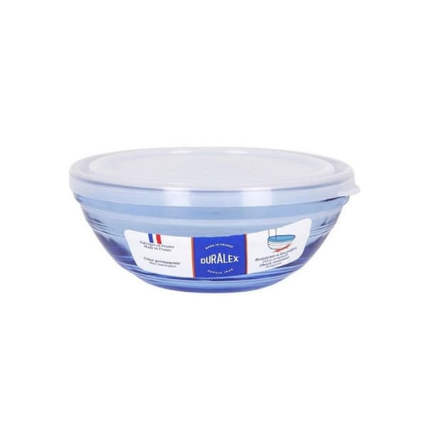Rund matlåda med lock Duralex Glas Blå Ø 14 cm (16 antal)