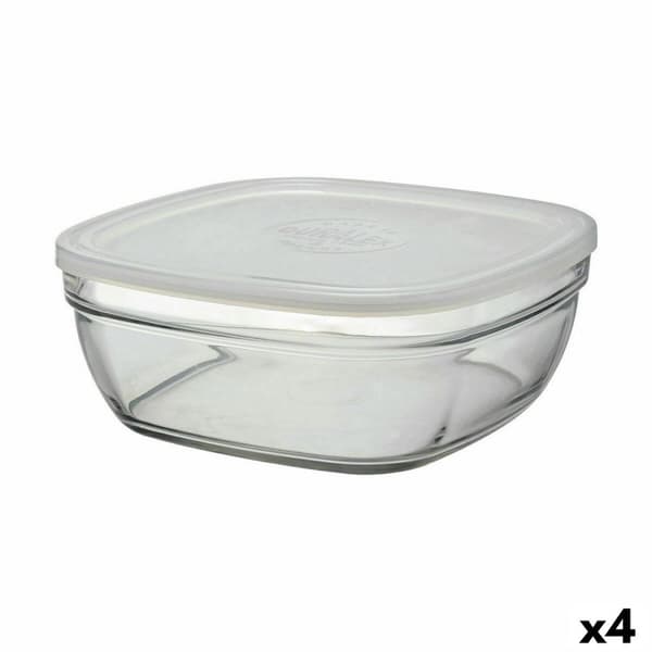 Firkantet Lunsjboks med Lokk Duralex FreshBox 3 L 23 x 23 x 9 cm (4 enheter)