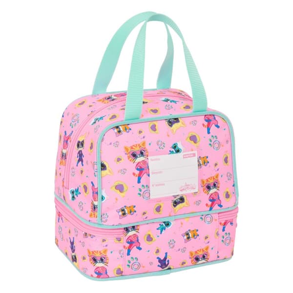 Lunchlåda SuperKitties Rosa Turkos 20 x 20 x 15 cm