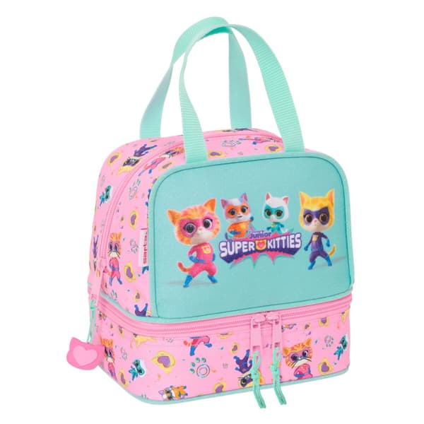 Lunchlåda SuperKitties Rosa Turkos 20 x 20 x 15 cm