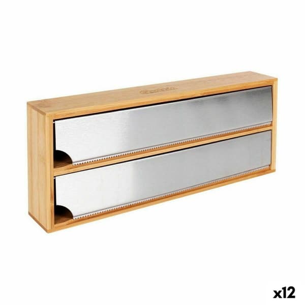 Köksrullehållare Quttin Bambu Aluminium 33,5 x 13 x 5,5 cm (12 antal)