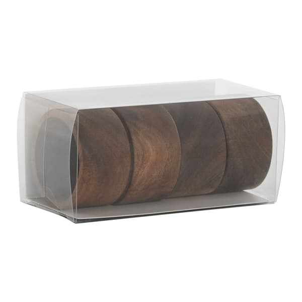 Servetthållare Home ESPRIT Naturell Akaciaträ 5,5 x 5,5 x 3 cm 4 Delar