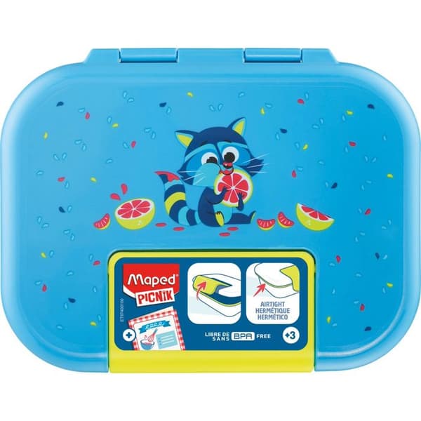 Boîte Måltid Ecozen 900ml Tvättbjörn Blå - Maped Picnik - Lätt Öppning - Tål Mikrovågsugn och Diskmaskin