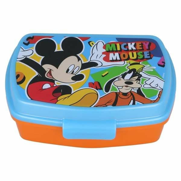 Madkasse til Sandwich Mickey Mouse Happy Smiles Blå Rød 17 x 5,6 x 13,3 cm
